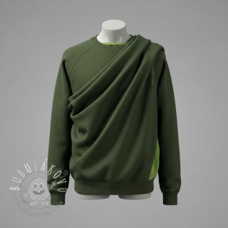 Teplákovina počesaná MELANGE bottle green