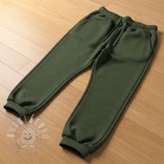 Teplákovina počesaná MELANGE bottle green