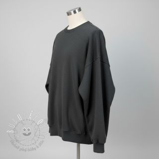 Teplákovina počesaná MELANGE dark grey