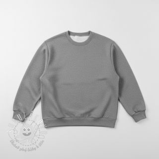 Teplákovina počesaná MELANGE middle grey