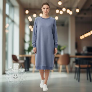 Teplákovina počesaná MELANGE jeans