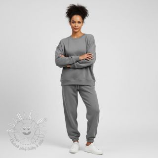 Teplákovina počesaná dark grey