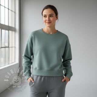 Teplákovina počesaná dark mint