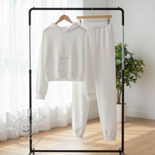 Teplákovina počesaná optical white