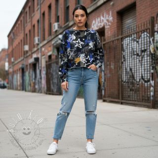 Teplákovina Graffiti black digital print