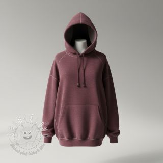 Teplákovina počesaná JOGGING aubergine melange