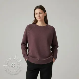 Teplákovina počesaná JOGGING aubergine melange
