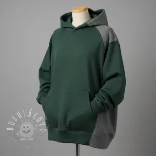 Teplákovina počesaná JOGGING dark green melange