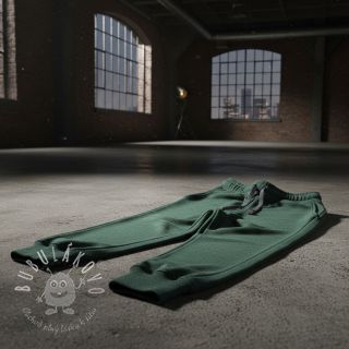 Teplákovina počesaná JOGGING dark green melange