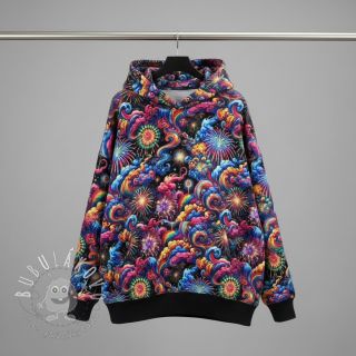 Teplákovina Fire works design E digital print