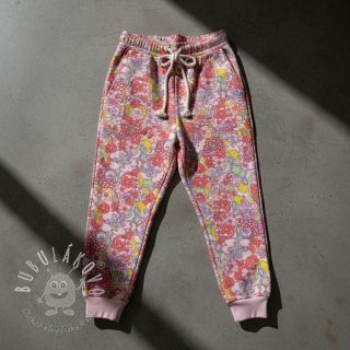 Teplákovina Abstract flowers pink digital print