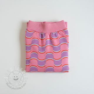 Teplákovina Abstract flowers wave purple digital print