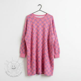 Teplákovina Abstract flowers wave purple digital print