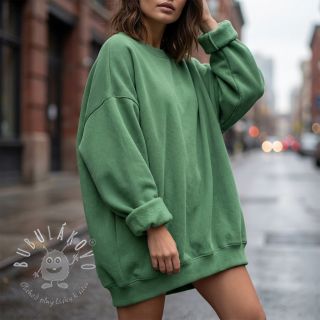 Teplákovina počesaná JOGGING forest green