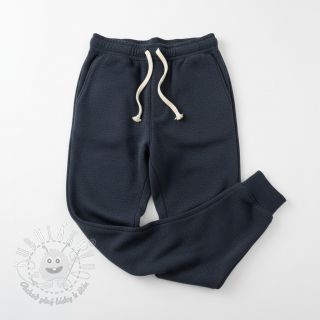 Teplákovina počesaná JOGGING navy melange