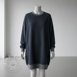 Teplákovina počesaná JOGGING navy melange