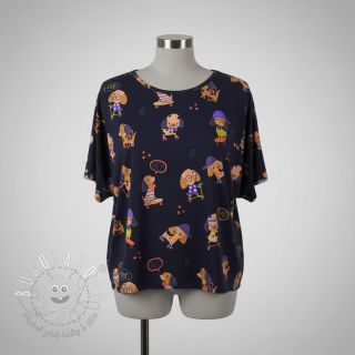 Úplet Dogs navy digital print