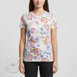 Úplet Shells white digital print