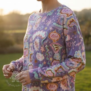 Úplet Shells lavender digital print