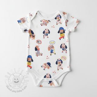 Úplet Dogs white digital print