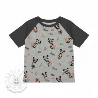 Úplet NEON Super heroes light grey melange