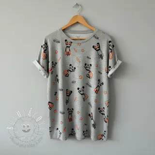 Úplet NEON Super heroes light grey melange