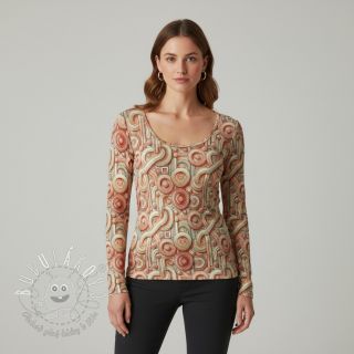 Úplet VISCOSE Unity orange digital print