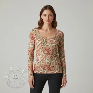 Úplet VISCOSE Unity orange digital print