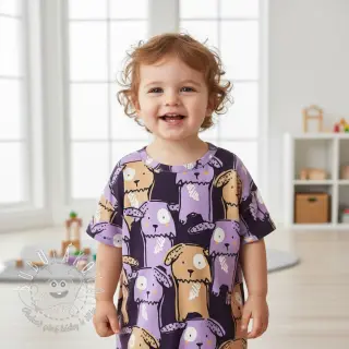 Úplet Funny dogs dark purple