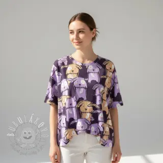 Úplet Funny dogs dark purple