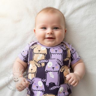 Úplet Funny dogs dark purple