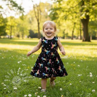 Úplet Unicorns parade black digital print