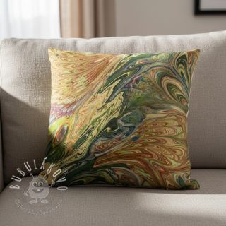 Umelá kožušina Peacock green digital print