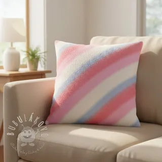 Umelá kožušina Rainbow diagonal stripe