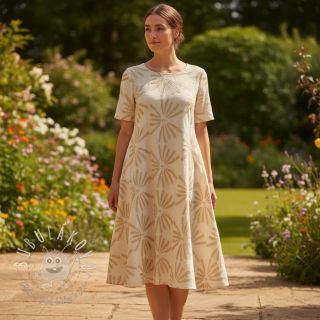 Viskóza s ľanom Desert flowers design A