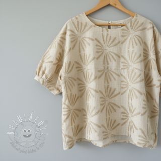 Viskóza s ľanom Desert flowers design A