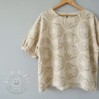 Viskóza s ľanom Desert flowers design A