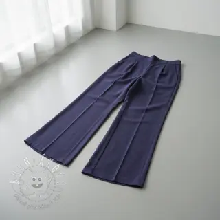 Viskóza s ľanom WASHED navy
