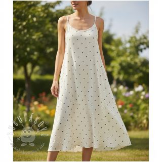 Viskóza s ľanom FOIL Hearts ecru