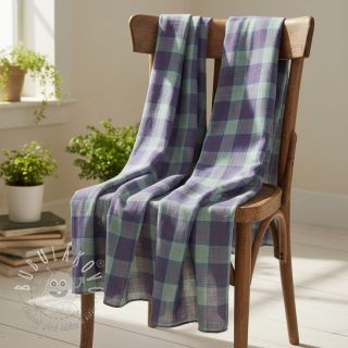 Viskóza s ľanom YARN DYED Square green