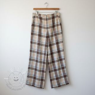 Viskóza s ľanom YARN DYED Checks taupe