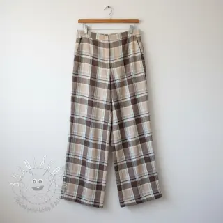 Viskóza s ľanom YARN DYED Checks taupe