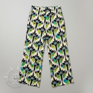 Viskóza s ľanom Artificial flower design A digital print