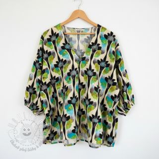 Viskóza s ľanom Artificial flower design A digital print