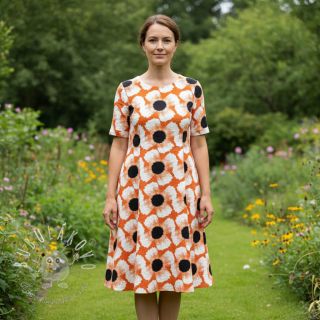 Viskóza s ľanom Waxflower design A digital print