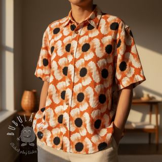 Viskóza s ľanom Waxflower design A digital print