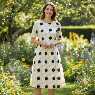 Viskóza s ľanom Waxflower design B digital print