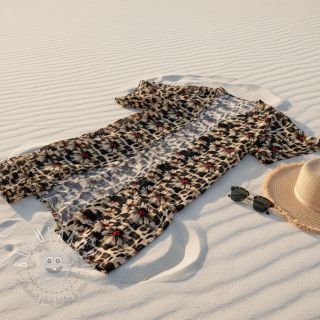 Viskóza s ľanom Daisy design B digital print