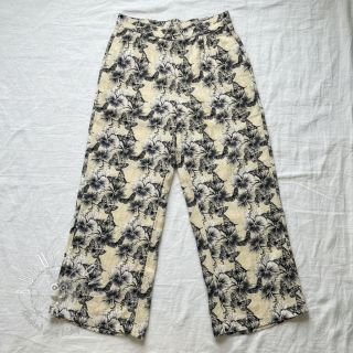 Viskóza s ľanom Hibiscus digital print