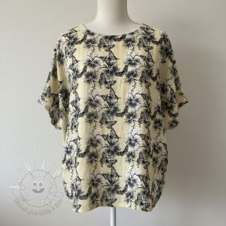 Viskóza s ľanom Hibiscus digital print